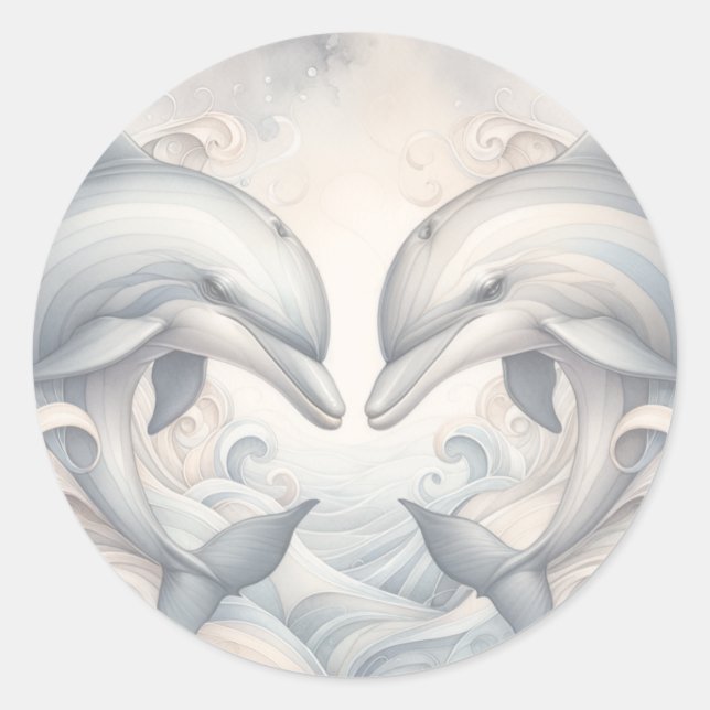 Adesivo Tema de Golfinho de Casamento (Frente)