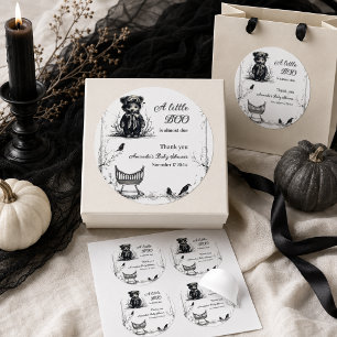 Adesivo Tema de Halloween do Ursinho Preto para Baby Showe