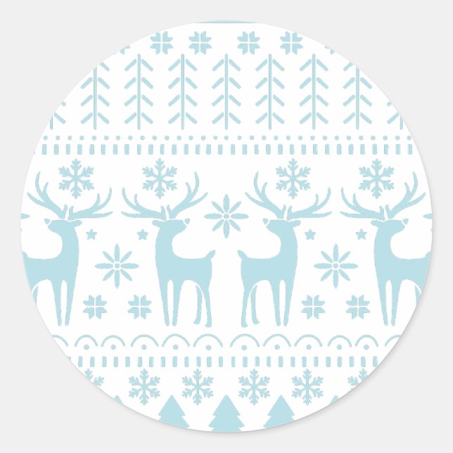 Adesivo Tema de inverno da Arte Popular do Ártico (Frente)