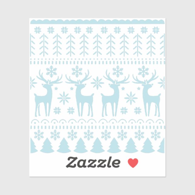 Adesivo Tema de inverno da Arte Popular do Ártico (Folha)