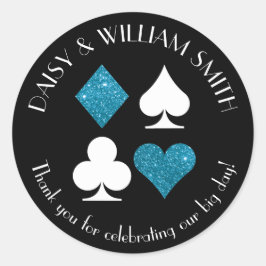 Adesivo Tema de Las Vegas Texto Personalizado Brilho Azul 