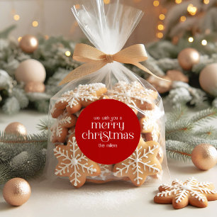 Adesivo Tema de Natal Design Típica de Retro Vermelho