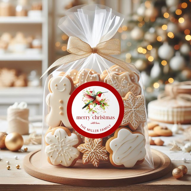 Adesivo Tema de Natal Feliz Hummingbird de Natal (Criador carregado)