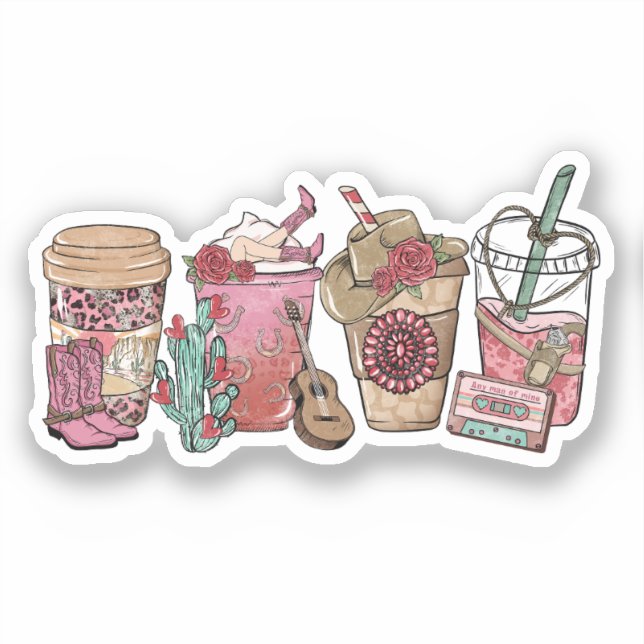 Adesivo Tema do Café Lover Western Cowboy (Frente)