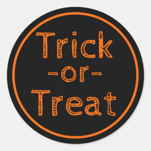 Adesivo Tema do Dia das Bruxas Negro e Laranja ou Trick-or