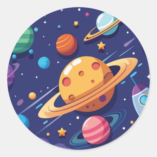 Adesivo Tema do espaço e do planeta (Frente)