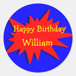 Adesivo Tema do Partido Super Herói Vermelho Azul