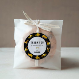 Adesivo Tema dos Caminhões de Construção Obrigado