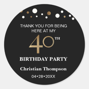 Adesivo Tema Dourado e negro personalizado, aniversário d