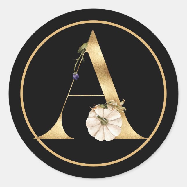 ADESIVO TEMA DOURADO MONOGRAMA A COM BOMBAS (Frente)