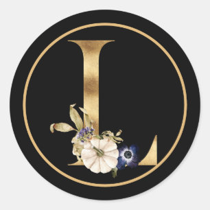 ADESIVO TEMA DOURADO MONOGRAMA L COM BOMBAS