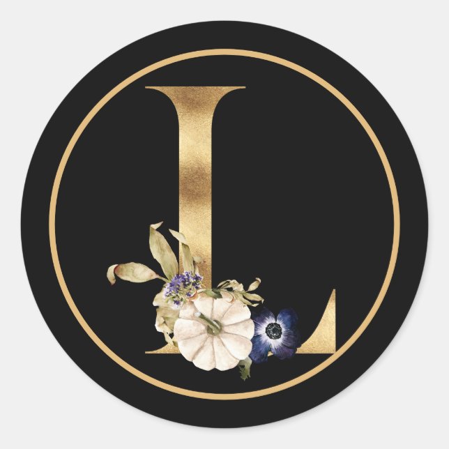 ADESIVO TEMA DOURADO MONOGRAMA L COM BOMBAS (Frente)