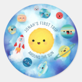 Adesivo Tema espacial primeiro aniversario do Foguete do E