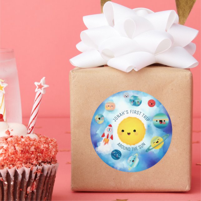 Adesivo Tema espacial primeiro aniversario do Foguete do E (Festa)