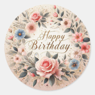 Adesivo Tema floral vibrante Tema de aniversário