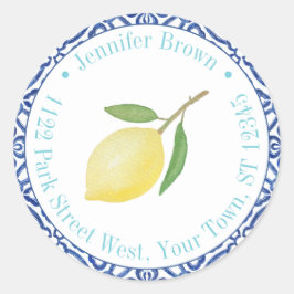 Adesivo Tema Italiano Casamento de Verão Limões Endereço d