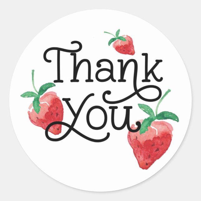 Adesivo tema morango, primeiro aniversário, aniversário de (Frente)