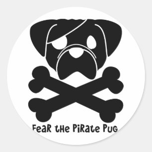 Adesivo Tema o Pug do pirata