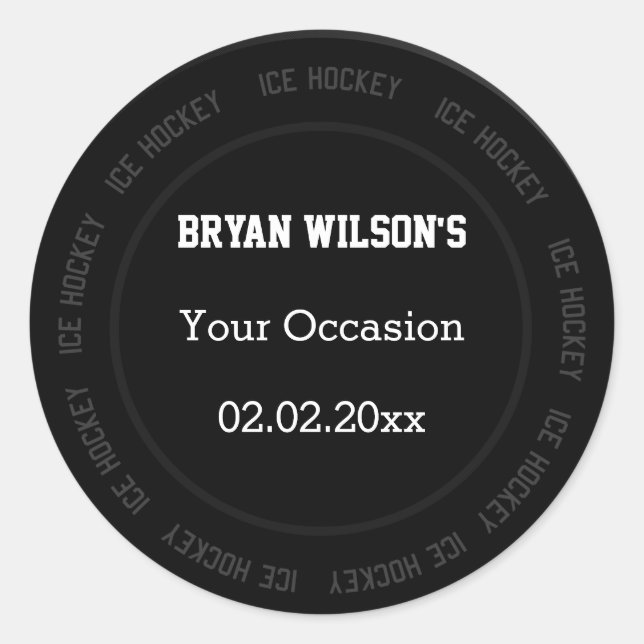 Adesivo Tema personalizado de Hóquei no Gelo (Frente)