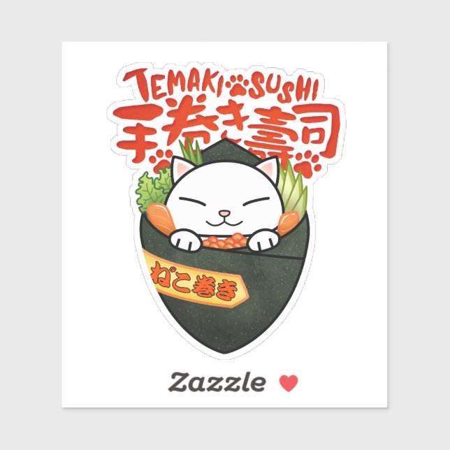Adesivo Temaki Sushi Cat (Folha)