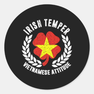 Adesivo Temperamento Irlandês Atitude Vietnamita Bandeira