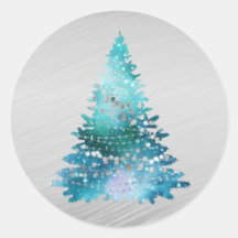 Tempestade Teal Silver Glitter Natal