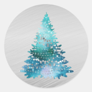 Adesivo Tempestade Teal Silver Glitter Natal