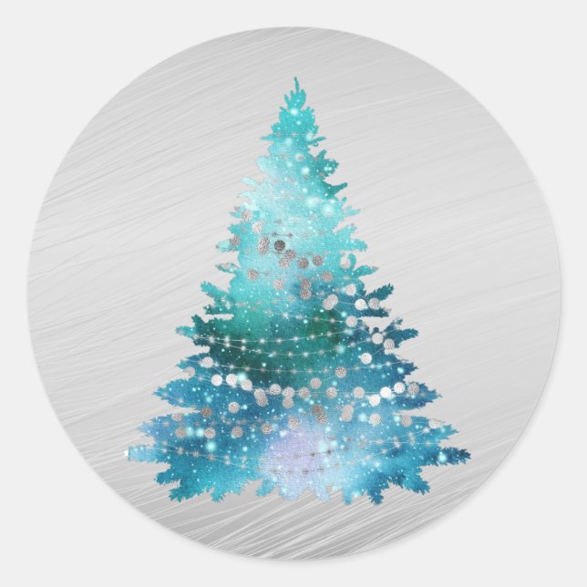 Adesivo Tempestade Teal Silver Glitter Natal (Frente)