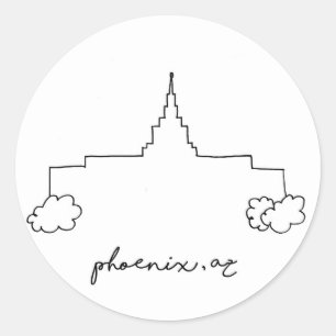 Adesivo templo de phoenix arizona esboço simples moderno