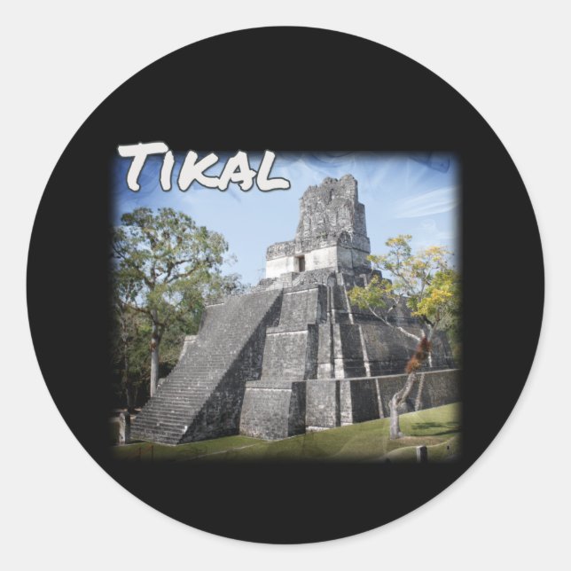 Adesivo Templo de Ruínas Tikais da Guatemala (Frente)