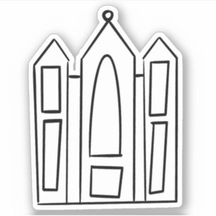 Adesivo Templo Mórmon de Salt Lake Utah simples contorno L