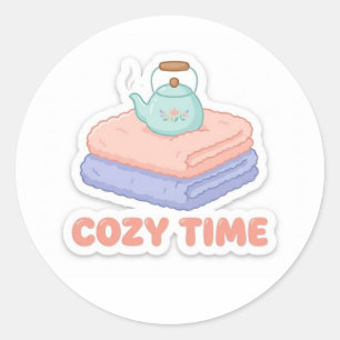 Adesivo "Tempo Aconchegante" Kawaii Fofo