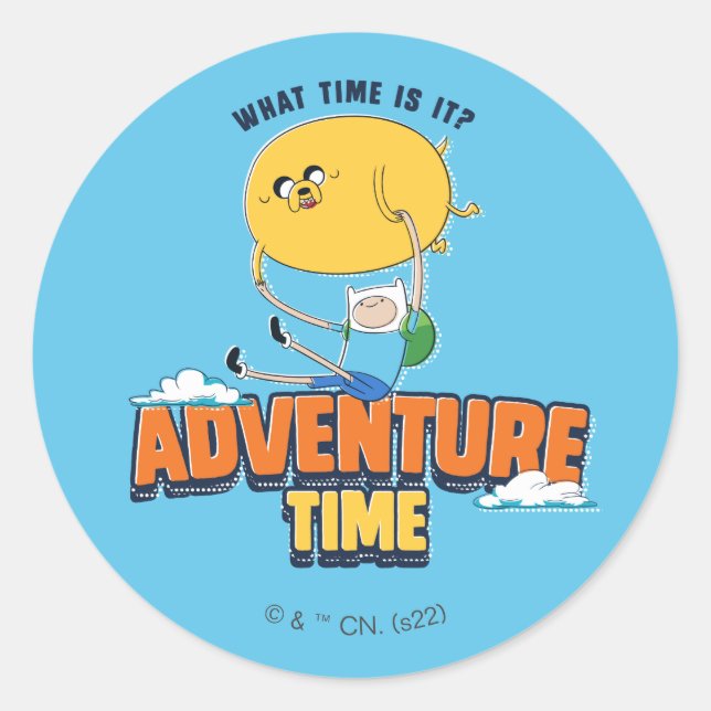Adesivo Tempo de Aventura | Jake Flutuando Com Finn (Frente)