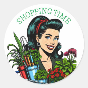 Adesivo Tempo de compra Amantes De Plantas Retro Funny
