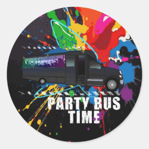 Adesivo Tempo de Ônibus de Festa Neon Pintura Salpico Vida