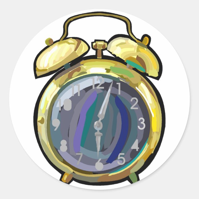 Adesivo Tempo de retrocesso do relógio de alarme Dourado V (Frente)