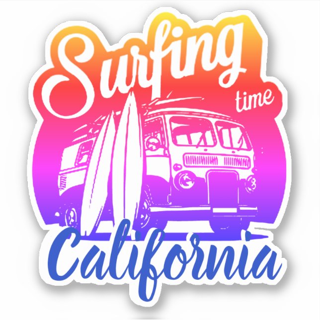 Adesivo Tempo de surfe personalizável (Frente)