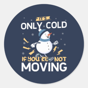Adesivo Tempo Frio Correndo - Citação Festiva De Snowman