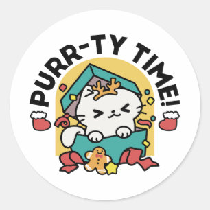 Adesivo Tempo Puro! - Design de Natal para Gatos Festivos
