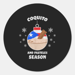 Adesivo Temporada de Natal de Porto Rico Coquito e Pastele