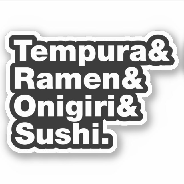 Adesivo Tempura & Ramen & Onigiri & Sushi das Comidas japo (Frente)