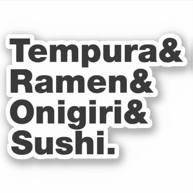 Adesivo Tempura & Ramen & Onigiri & Sushi das Comidas japo (Frente)