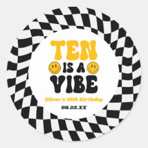 Ten Is A Vibe Retro Tenth 10th Birthday Party
