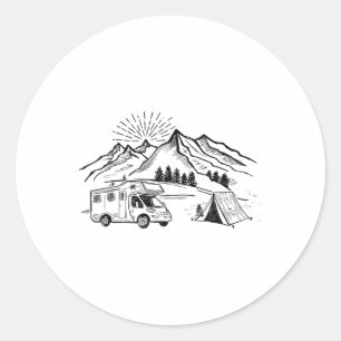 Adesivo Tenda de Camping Aventura e Fogueira Montanha H
