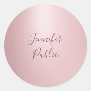 Adesivo Tendência Dourada de Rosa Elegante Moderna e Scri