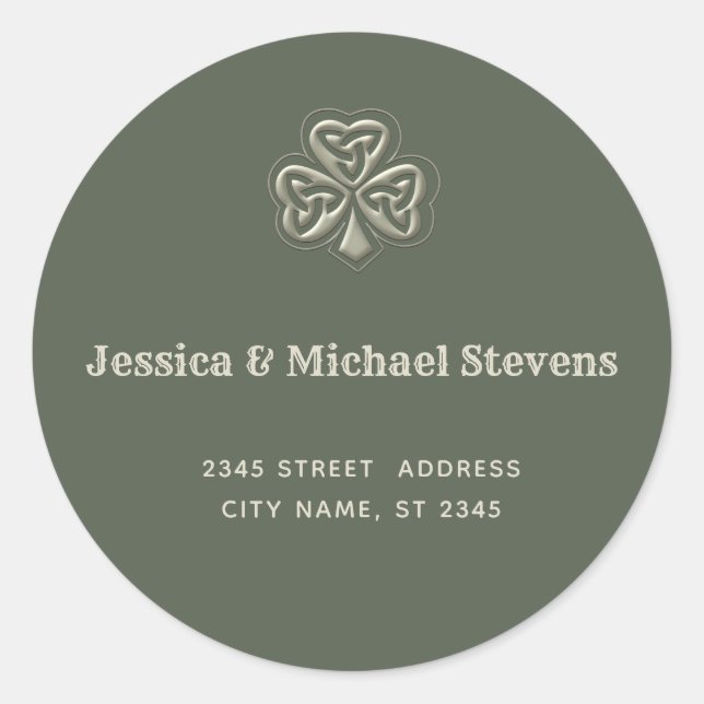 Adesivo Tendência elegante, shamrock irlandês sortudo (Frente)