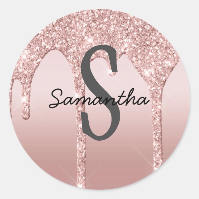 Adesivo Tendência Rosa Cinzenta com Glitter Leve Dourada d (Frente)