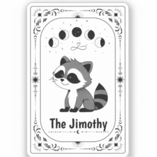 Adesivo Tendência Viral de Guaxinim Jimothy Divertida Moti