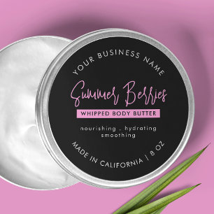 Adesivo Tendy Black & Pink Body Butter Skincare Jar Lid