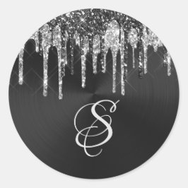 Adesivo Tendy Silver Black Glitter Drives Gráfico Monogram